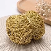 250 Meters 50g Gold Thread Metallic Glitter Sequins Thread for Crafts, Crochet, Knitting, Scarf, Creative Accessories