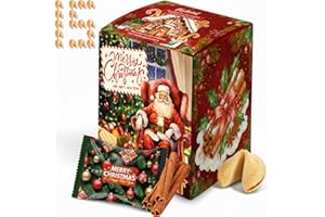 ‎D&D FUN COOKIES Weihnachts Glückskekse Zimt – Knuspriges Gebäck mit Sprüchen auf Deutsch, vegetarisch, einzeln verpackt, weihnachtssüßigkeiten, ideal als Adventskalender Füllung, Weihnachten & Silvester