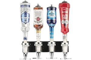 ‎MONSTERZEUG Monsterzeug Bar Butler mit Wandhalterung für 4 Flaschen, Schnapsspender als Getränkeportionierer, Flaschenhalter zur Wandmontage, Barzubehör