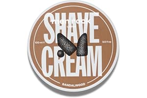 Men Rock Shave Cream au Bois de Santal pour une Expérience de Rasage Mouillé Élégante, Hydrate Profondément et Nourrit la Peau, Parfum au Bois de Santal et au Poivre Noir Épicé 100ml