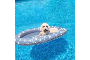 Vercico Dog Pool Float Inflatable Dog Floats for Pool Dog Floaties Swimming Pool Floats for Small Medium Large Dog Puncture Proof (Gray)