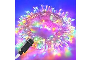 MOLVCE Łańcuch świetlny na zewnątrz, 30 m, 300 diod LED, choinka, zasilany prądem (31 V) z timerem, funkcją pamięci, 8 trybów, IP44, wodoszczelny, na Boże Narodzenie, imprezy, wesele, Halloween, Wielkanoc, do ogrodu, kolorowy