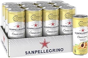 ‎SANPELLEGRINO San Pellegrino Creazioni Clementine & Pfirsich Kalorienarme Limonade 33 Kalorien pro Dose 12er Pack (12 x 330ml) Einweg-Dosen