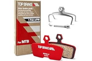 TOP BRAKE Pastillas de Freno de Disco compatibles con SRAM Code R RE RSC, Guide RE, G2 RE, DB8, Motive, AVID|Compuesto cerámico, versión Performance, Rojo (Pin Incluido)