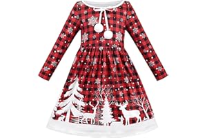 Sunny Fashion Robe Fille Licorne Arc-en- Manche Longue Tenue décontractée 3-8 Ans