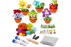 ENCHOL Needle Felting Kit, Felting Kits for Beginners Adult, Needle Felting Wool Kit, Wool Felting Kit with Felt Needles,Foam Mat and Instructions for Beginners DIY Craft Projects(6 Monsters)