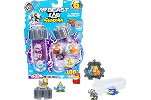 MrBeast Lab Swarms Serie Hyper Fusion, colecciona +100 enjambres, el Pack de Laboratorio Incluye 6 microbestias, Pegatinas coleccionables y 2 cápsulas para Crear tu Propio MrBeast Lab