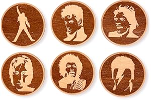 DIGIDU Posavasos Originales, Regalo Original, Regalo Navidad Original, Posavasos de Madera, Posavasos Frikis, Reposa Vasos, Regalo Friki, Regalo San Valentin (Rock)