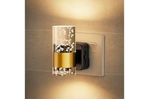 JandCase LED Night Light Plug in Wall, Acrylic Nightlight with Dusk to Dawn Sensor, Adjustable Brightness 0-100LM, 3000K Warm White, Dimmable Night Light for Bedroom Hallway Kitchen[1 Pack]