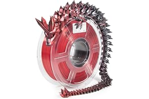 iSANMATE Filament 1,75 PLA, podwójny dwukolorowy Silk PLA Fliament 1.75, Dual Color Filament do drukarki 3D, 1 kg, szpula +/- 0,02 mm, podwójny czarny i czerwony