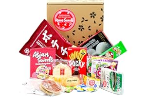 1mal1japan Asian Sweets Box – Entdeckerpaket mit 14 verschiedenen Süßigkeiten & Snacks aus Japan & Asien | 19 Teile inkl. Beschreibung | mit Pocky, KitKat, Big Roll, … | Geschenkbox