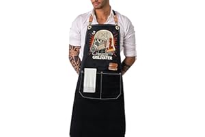 ETLEE BBQ Apron for Men, Canvas Cooking Apron Men with Pockets and Adjustable Belt, Suitable for Kitchen, Grill, Handmade Baking Gifts for Men or Dad