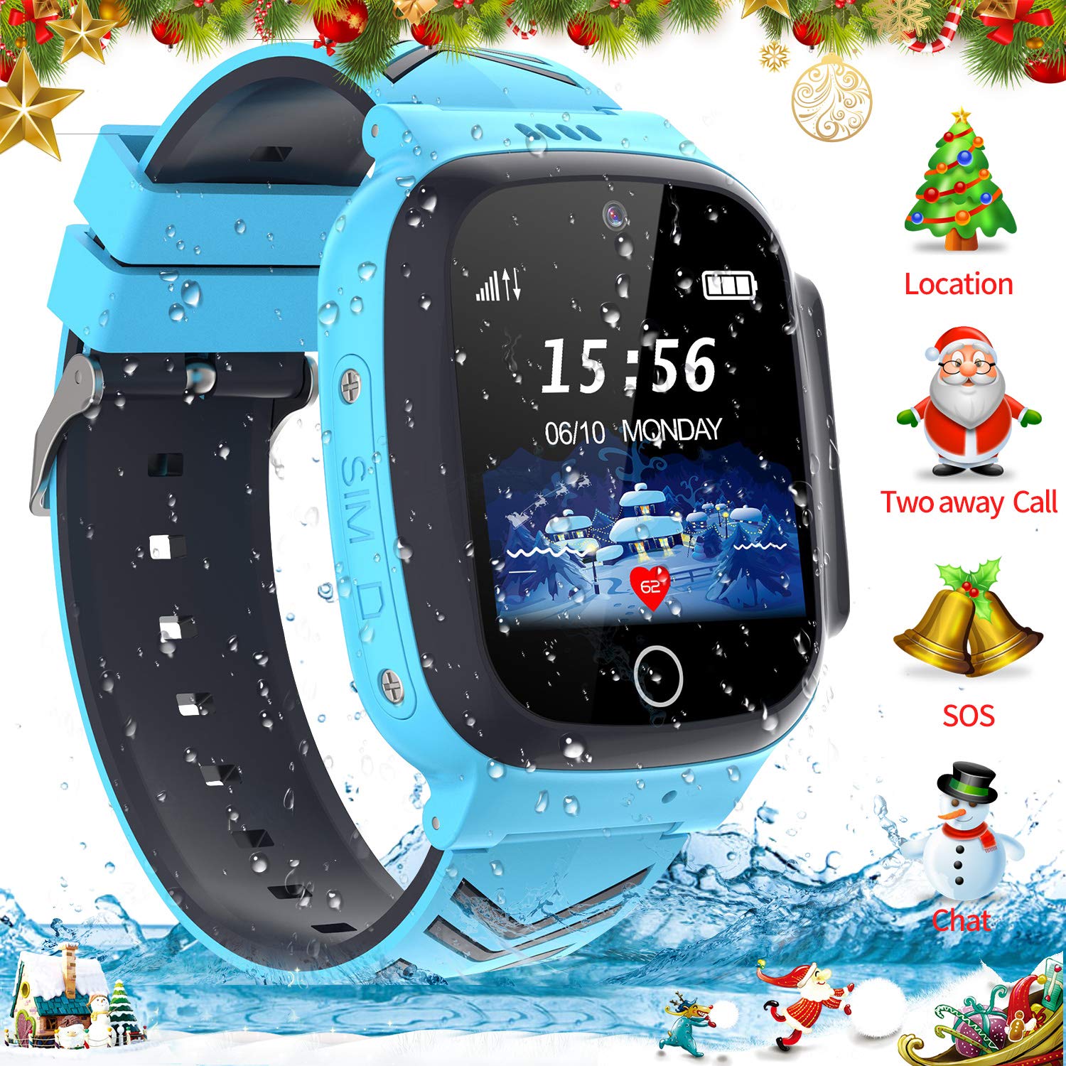 Jaybest Enfants Montre Intelligente Étanche, Montre Connectée Enfant