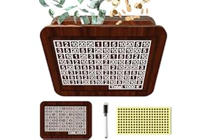 DADAPANGHU SparBox, Spardose mit Zähler (1000€), Spardose Aus Holz, Wiederverwendbare Spardose mit Sparziel und Zahlen zum Ankreuzen, hilft Kindern die Gewohnheit zum sparen zu entwickeln