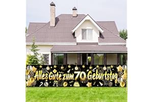 ParPix Banner 70. Geburtstag Mann Frau Deko, Girlande Gold, Geburtstagsbanner