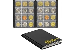 UNCLE PAUL 120-Tasche-Album Di Raccolta Monete - Adatta Per Monete Sotto I 25mm, 30x30mm/1,2x1,2 Pollici Libro Di Conservazione Di Raccolta Portamonete Con Tasche Per Euro, Penny CS0112BKSL