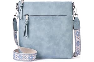 Roulens Trendy Crossbody Bag for Women,Lightweight Medium Crossbody Purse Soft Leather Women's Shoulder Handbags with Adjustable Wide Strap