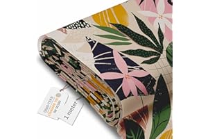 DreamRoots Tela impermeable por metros 600D 220g/m - Tela para tapizar sillas, cojines, sofas - Lona impermeable exterior 160 cm ancho Collage Floral 1M