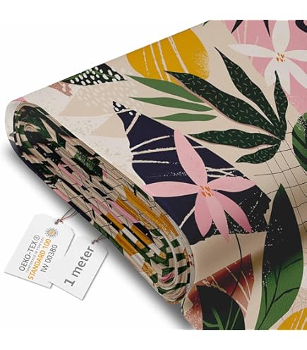 ABAKUHAUS Rétro Tissu Au Mètre, Vieille Ville Ville Colorée