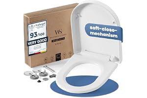 Wilford & Sons PREMIUM Toalettsits med Mjukstängning - D-Form - Toalettlock - Snabbt avtagbart toalettlock - Enkel rengöring
