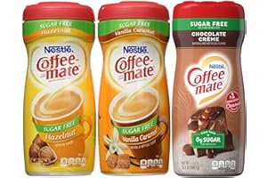 COFFEE MATE Coffee-mate Sugar Free Three(3) Flavor Bundle - Vanilla Caramel, Creamy Chocolate, and Hazelnut