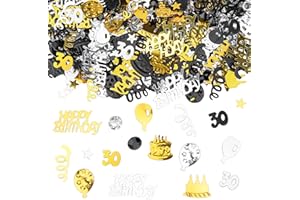 GoldRock Konfetti 30 Geburtstag Deko, 30 Geburtstag Frauen Männer Confetti, Konfetti 30. Geburtstage Deko, Tischdeko 30 Geburtstage, Streudeko 30 Geburtstags Gold Schwarz,Geburtstagsdeko 30 Jahre