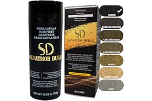 SD SALVATHOR DURAN Fibras Capilares Negro 25g | Fibra Capilar Hombre y Mujer para Cubrir Calvas, Disimular Calvicie y Aumentar Volumen Cabello | Fibras Capilares Resistentes al Agua con Efecto Natural