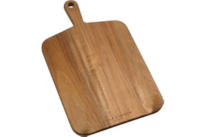 Cole & Mason H722132 Barkway Tabla de Cortar Cocina Mediana Con Asa, Madera de Acacia, 460mm x 270mm x 20mm, Para Corte Verduras, Quesos, Frutas, No Apto Para Lavavajillas