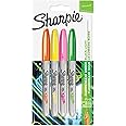 Sharpie Fine Point Permanent Marker - Assorted Neon Colours (Pack of 4)