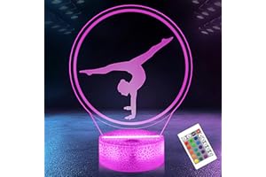 OkiyiD Gymnastics Gifts for Girls - 3D Gymnastics Night Light with 16 RGB Colors, Remote Control Timer Dimmer, Sport Fan Decor for Kids Room, Girls Birthday Gifts