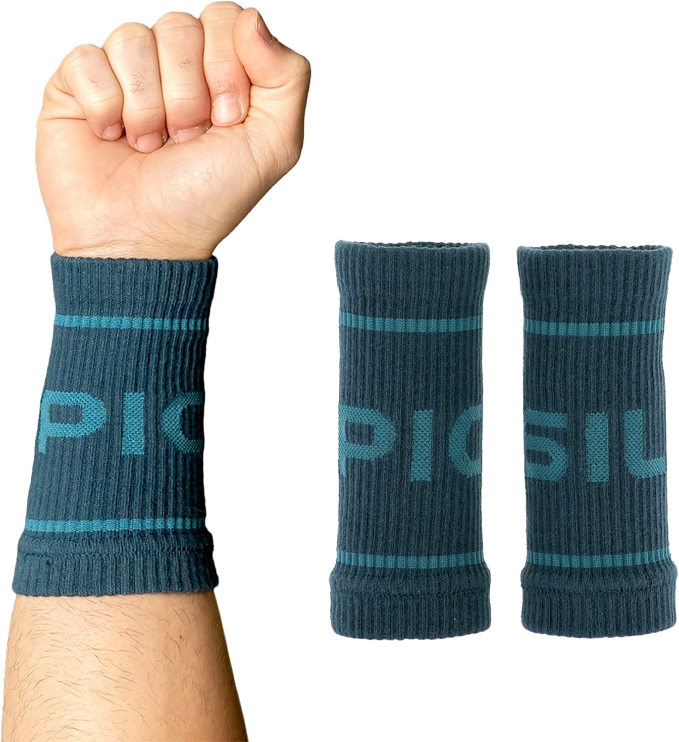 PICSIL - Muñequeras Deportivas de Algodón | Absorbentes y Transpirables | Ideales para Gym, Running y Tenis | Uso con Calleras | Diseño Unisex