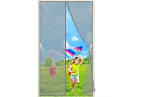 AIPPEI Magnétique Moustiquaire Porte Rideau Anti Mouche, 130x190 cm Moustiquaire Porte Magnétique Rideau Moustiquaire Rideau de Porte Anti Insectes Moustiquaire, Gris P