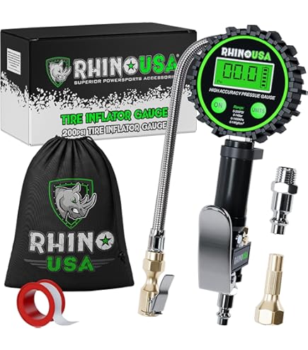 Gonfiatore Pneumatici Digitale Rhino - Manometro 0-1400 KPa, Ottone Massiccio, Per Auto E Moto - Foto 10