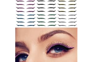 Vspek Pegatinas para delineador, 24 Pegatina de línea de ojos de sombra de ojos (6 Colores), Sombra de ojos brillante, Exquisito delineador, Herramienta de maquillaje rápido
