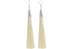 Bluebubble ARABIAN NIGHTS Tassle Fringe Dangle Earrings on Gift Card