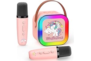 Dromlag Karaoke Mikrofon Kinder, Geschenk Mädchen 4-12 Jahre Karaoke Maschine Kinder Einhorn Geschenke für Mädchen Spielzeug ab 4-12 Jahre Mädchen Geschenke 4-11 Jahre Mini Mikrofon