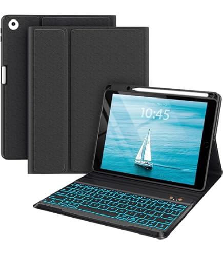 キーボード Apple iPad Pro 9.7 au HOM 7-Colour Backlight Detachable Wireless Bluetooth Keyboard with