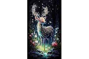 SYBDXJ 5D Diamond Art Painting Kit, Diamant Painting Bilder Set, Diamant Malerei Strass Stickerei Malerei Painting Set für Erwachsene, Kinder, Haus, Wand Dekoratione (Reh A)