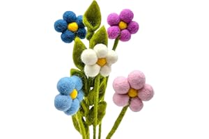 ‎YOUR CASTLE your castle Bouquet of 5 Handmade Felt Flowers & 1 AST, Fair Trade, Sustainable Felt Decoration, Realistic Artificial Flowers, Textile Flowers, Felt Set Flowers, Fabric Flowers, Felt Flowers, Camilla