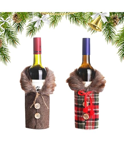Schwedische Wichtel Flaschenüberzüge – 3er Set Aus Filz, Rot/grün/grau, Weihnachtsdeko Für Weinflaschen