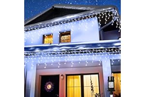 PhilzOps Tenda Luminosa Natale, 1000 LED 35M Cascata Luci di Esterno Impermeabile 8 Modalità Luci di Nataliazie Lucine Decorazione per Interno Esterna Finestra Balcone Patio Feste Casa, Bianco Freddo