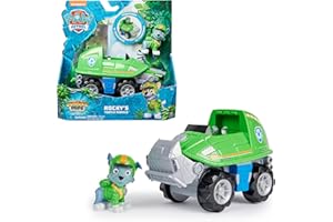 PAW Patrol Jungle Pups – Schnappschildkröten-Fahrzeug mit Rocky-Figur (Basis Fahrzeug), Spielzeug für Kinder ab 3 Jahren