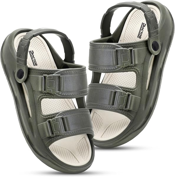 DOCTOR HEALTH SUPER SOFT Men's Sports Sandals | Lightweight EVA Sandals with Back Strap | Anti-Skid Cushioned Comfort Outdoor Casual Walking Sandals