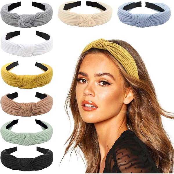 5 Stück Elastische Stirnbänder Mit Kreuzknoten – Weiche Turban-Bänder Für Damen, Retro & Vielseitig
