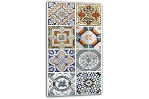 JLWIY QTA - Placa protectora de vitrocerámica 30 x 52 cm 1 pieza cocina eléctrica universal para inducción protección contra salpicaduras tabla de cortar de vidrio templado como decoración Mosaico