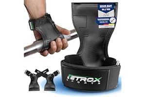 ‎NETROX NetroxSports - Power Grips Fast Zughilfen für Krafttraining – Fitness Lifting Straps für Kreuzheben, Bodybuilding mit Handgelenkschutz - Grip Zughilfe, Zughilfen Gym, Griffhilfen Männer & Frauen