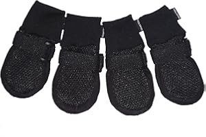 Vibrant Fellow Paw Protector Dog Boots Breathable Protective and Skid-proof Colour Black Set of 4 Size Small