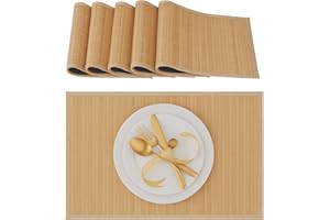 ‎RELAXDAYS Relaxdays Zestaw Podkładek Na Stół, Bambus, Brązowy, 6 Szt., 30 x 45 cm