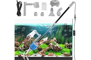LIFEJXWEN 6 in 1 pulizia ghiaia per acquario, aspirapolvere elettrico per acquario cambio acqua lavatrice di sabbia per acquari pulizia alghe/ghiaia