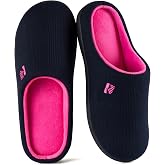 RockDove Women's Two Tone Memory Foam Slipper | Slip-on, Indoor/Outdoor, Home Use, Non-Slip, Machine Washable, Lightweight, S